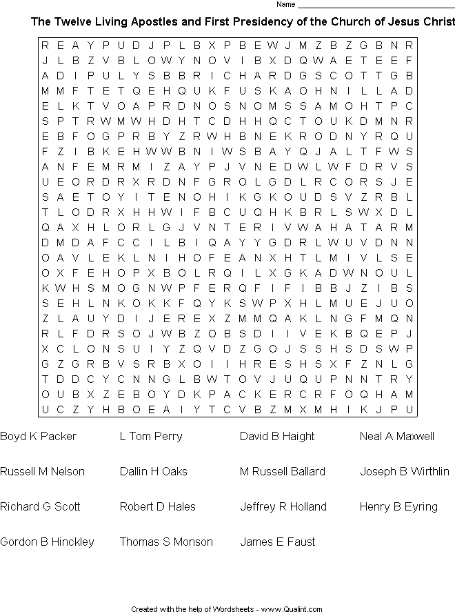 Religion Crossword Puzzles