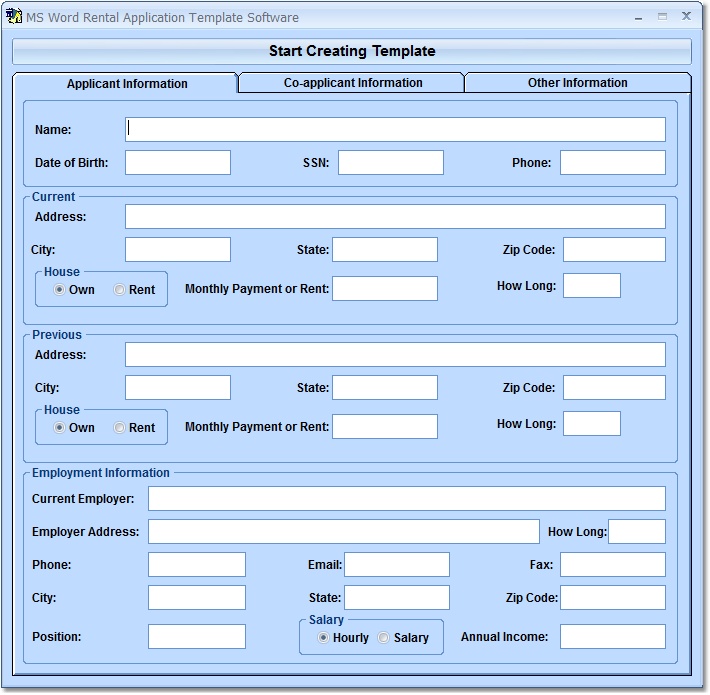 Rental Lease Agreement Template Word