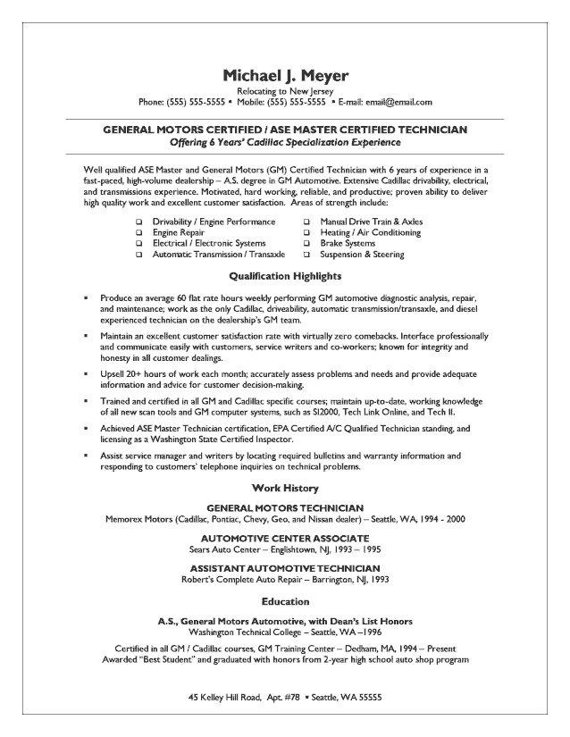 Resumes Examples For Jobs