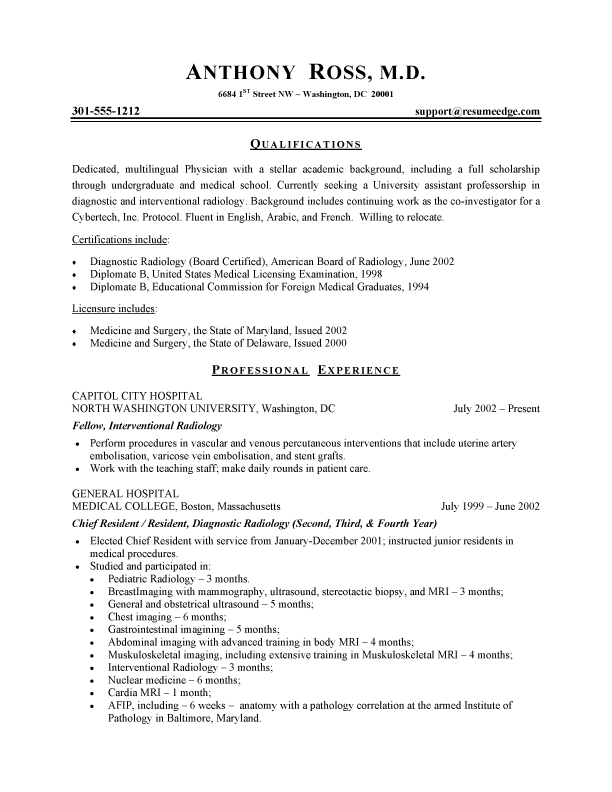 Resumes Examples For Jobs