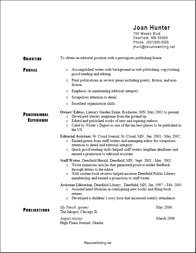 Resumes Format