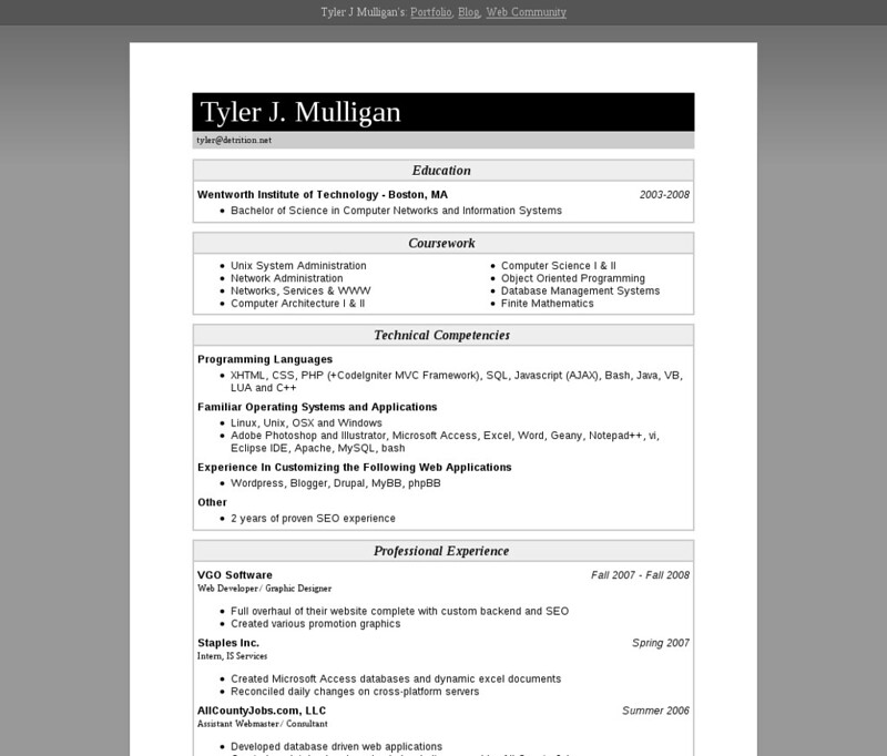 Resumes Templates For Word