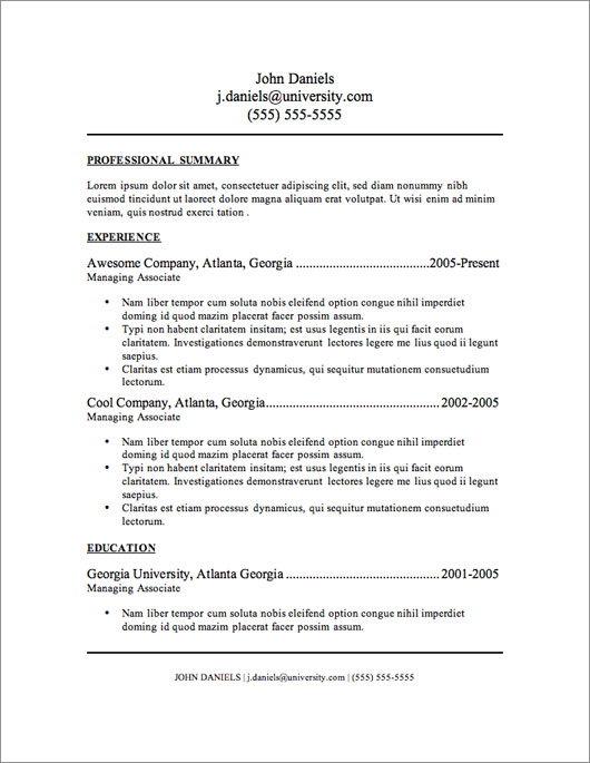 Resumes Templates Free