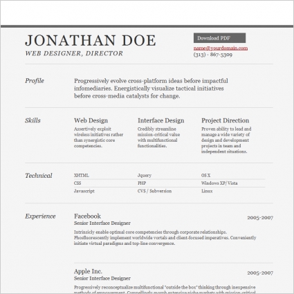 Resumes Templates Free