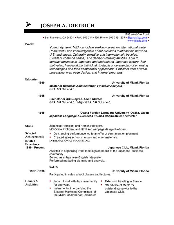 Resumes Templates Free