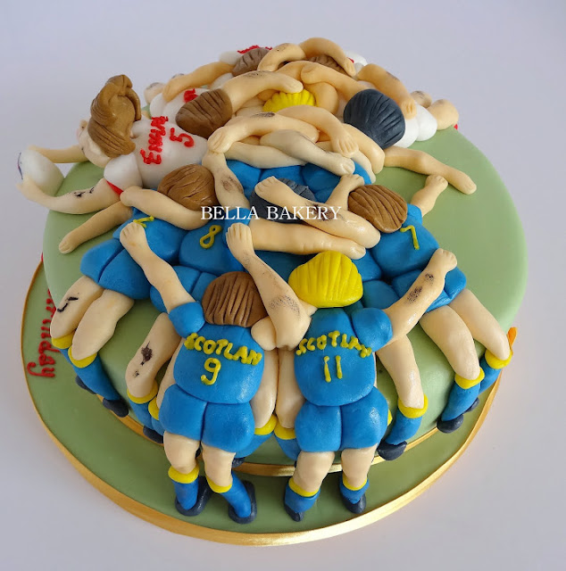 Rugby Scrum Cake