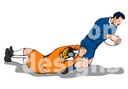 Rugby Tackle Cartoon