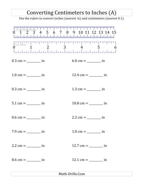 Ruler Inches Cm