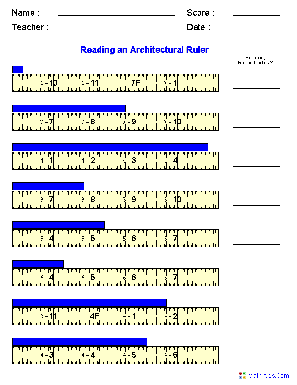 Ruler Measurements Conversions