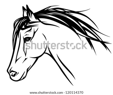 Running Horse Outline