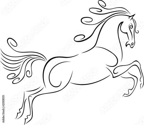 Running Horse Outline