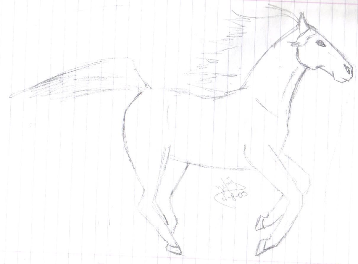 Running Horse Outline