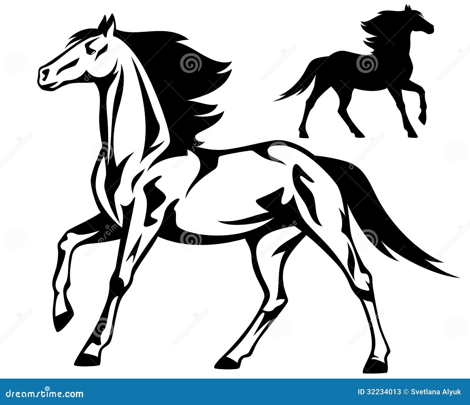 Running Horse Outline