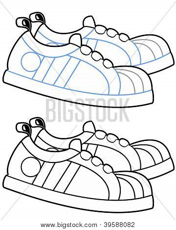 Running Shoes Cartoon