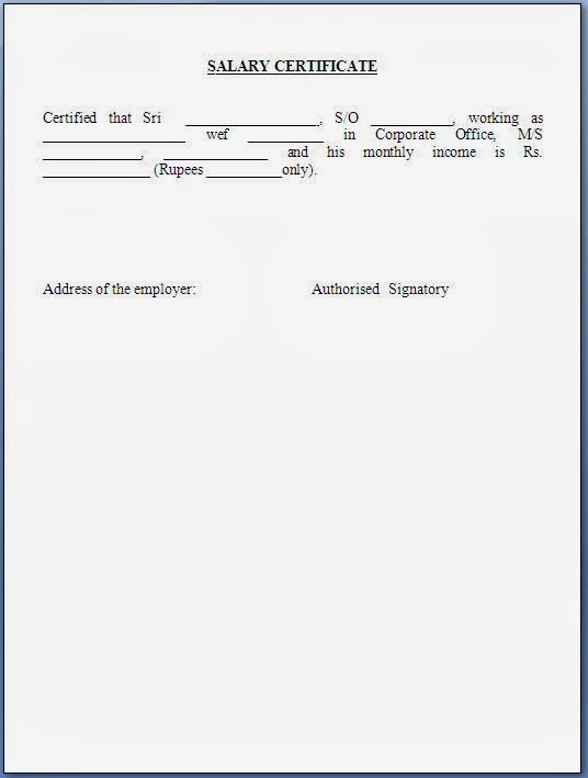 Salary Certificate Download