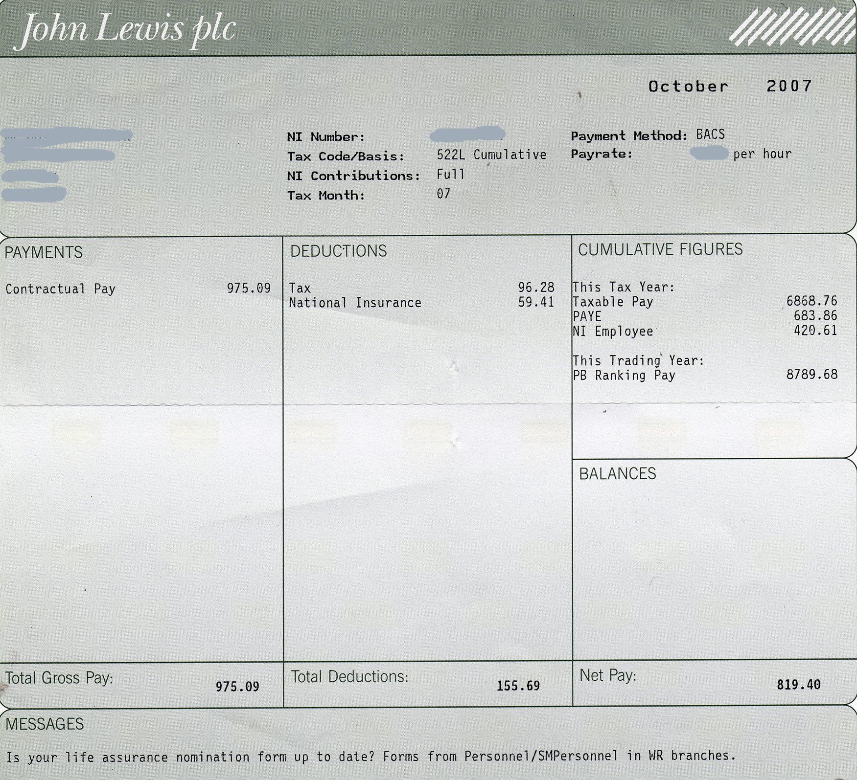 Salary History Sample