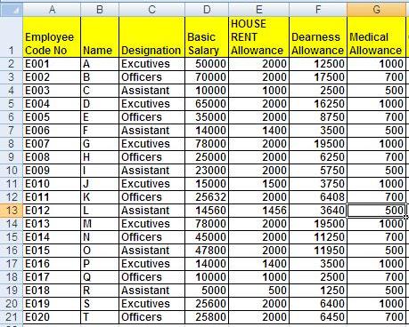 Salary Slip Excel Format