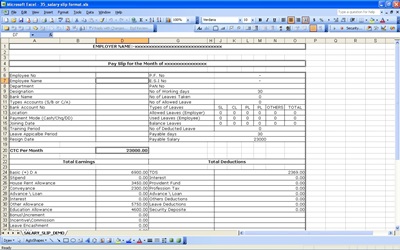 Salary Slip Format India