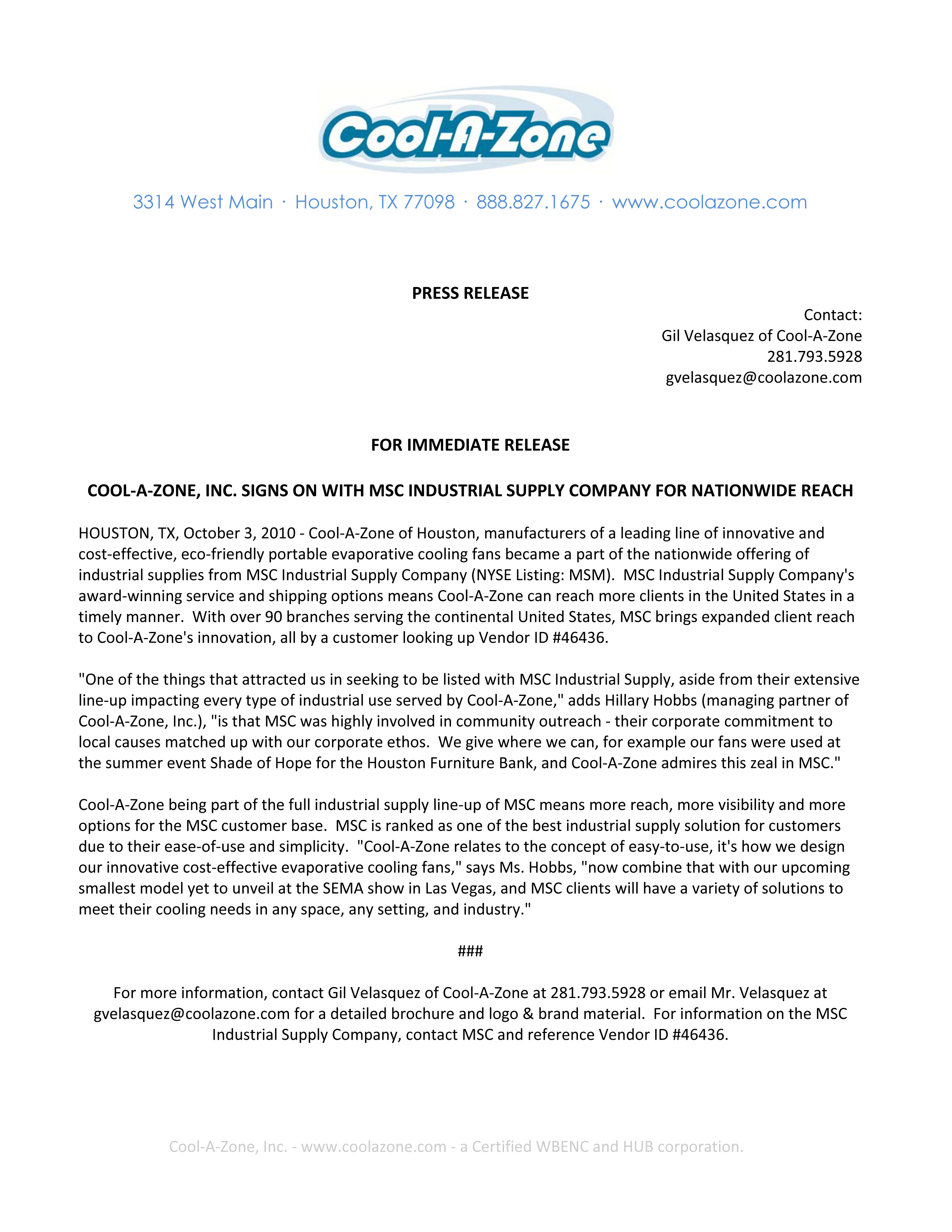 Sample Press Release Template