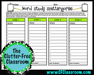 Scattergories Categories Game