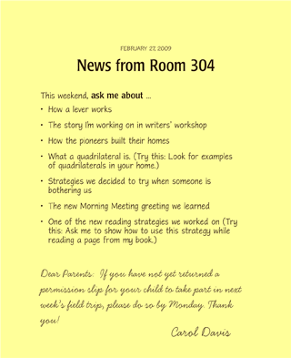 School Newsletter Examples