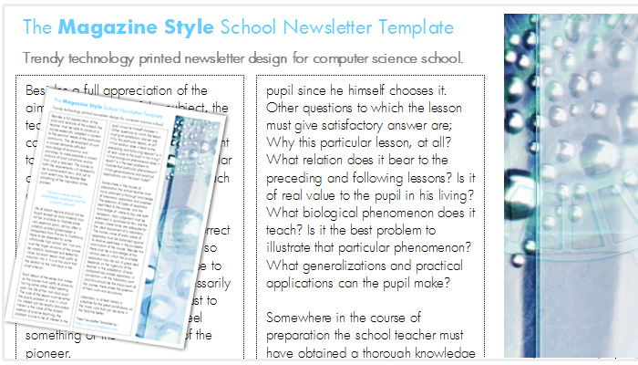 School Newsletter Templates For Word