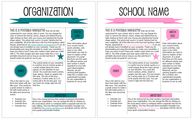 School Newsletter Templates Free