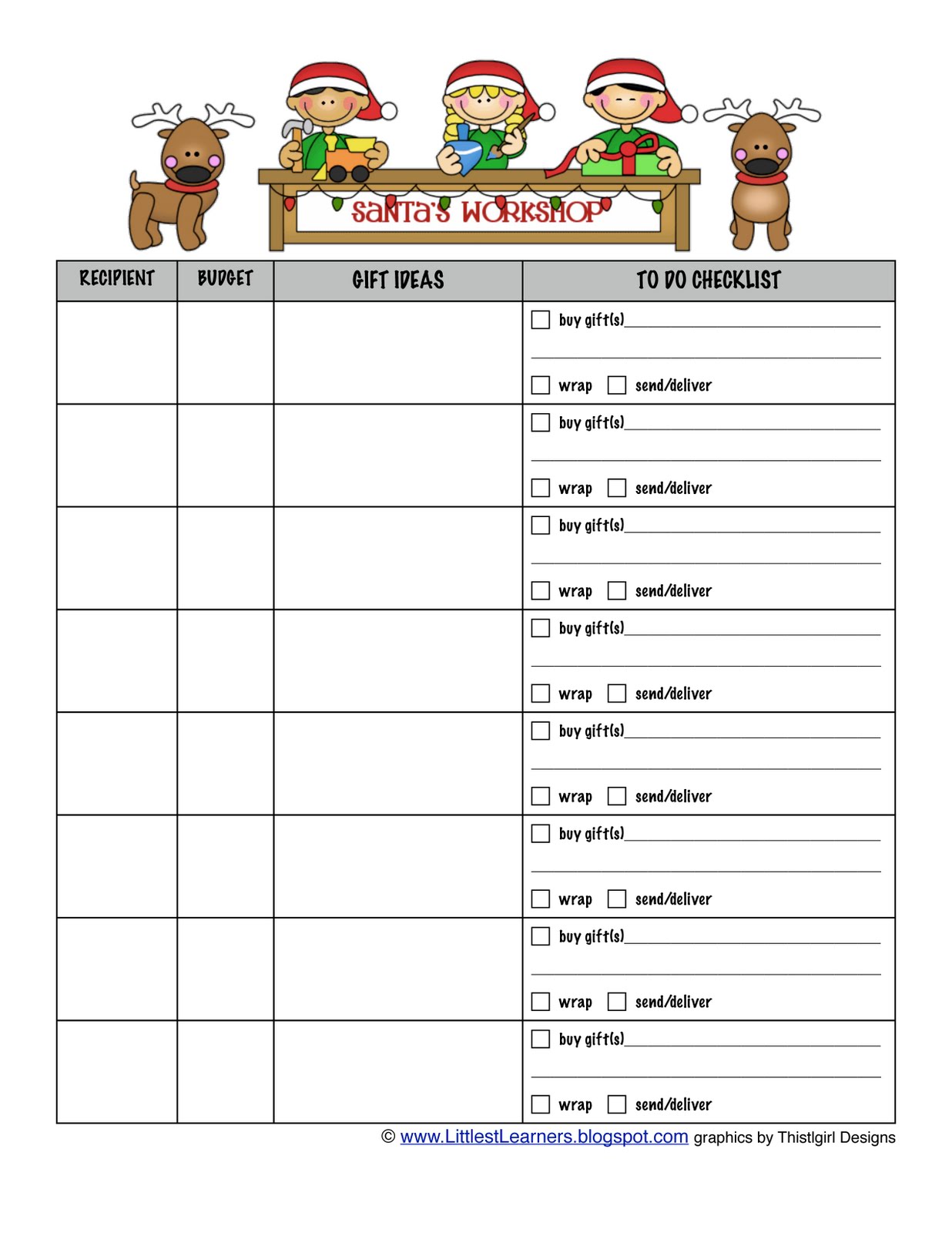 Shopping List Template For Children