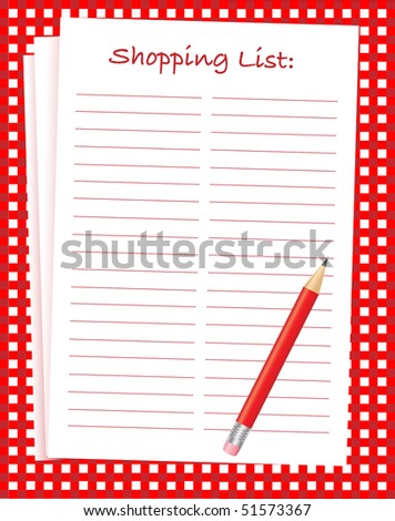 Shopping List Template For Kids