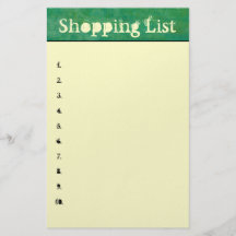 Shopping List Template Uk