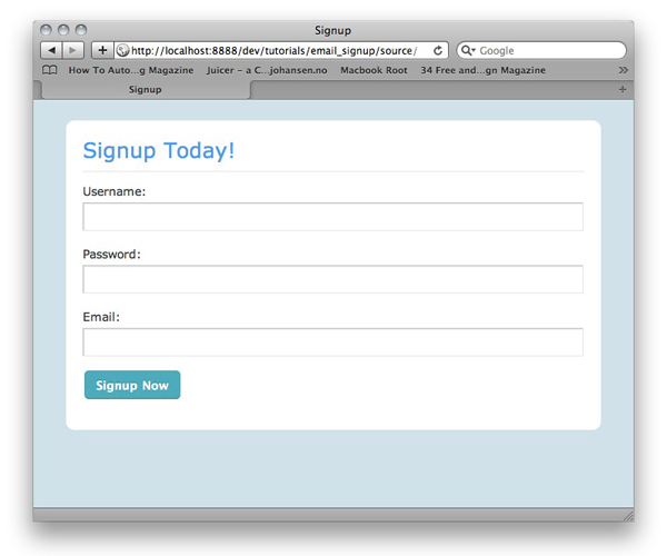 Sign Up Form Template