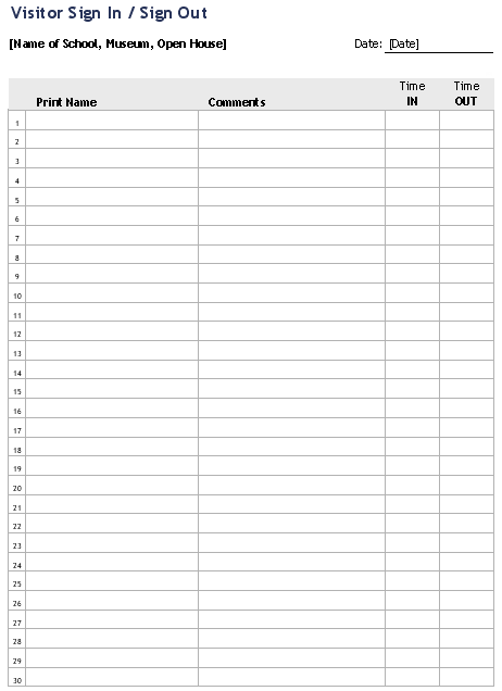 Sign Up Sheet Template Free