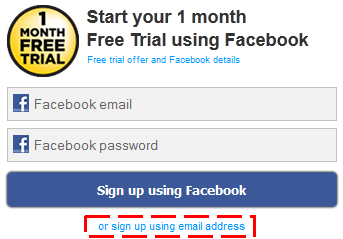 Signup With Facebook Button