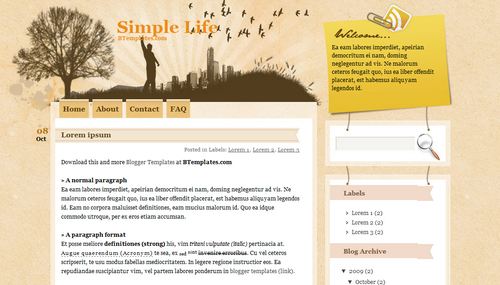 Simple Blogspot Templates Free