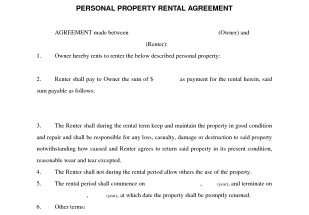 Simple Rent Agreement Template