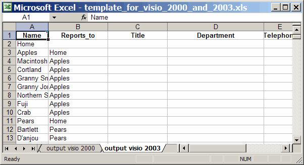 Sitemap Template Excel