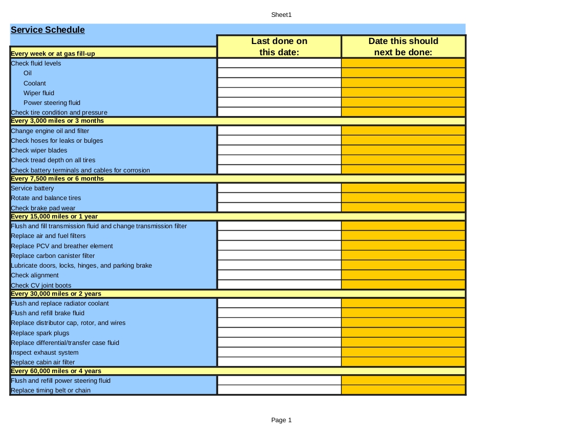 Sitemap Template Excel