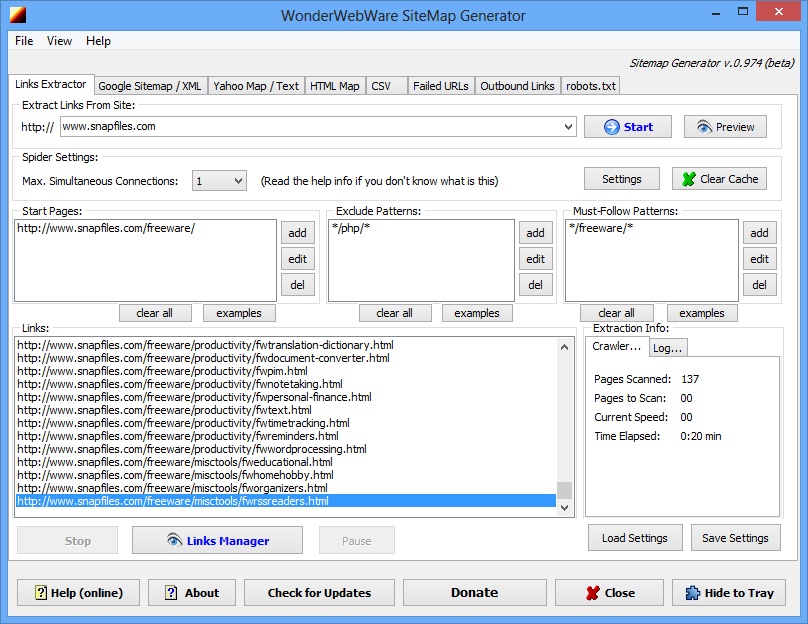 Sitemap.html Generator