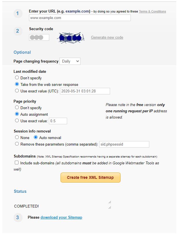 Sitemap.xml Generator Online