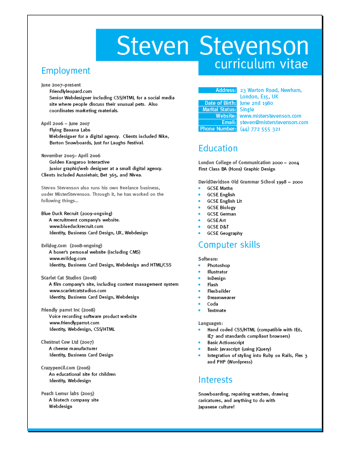 Skills Based Resume Template Free