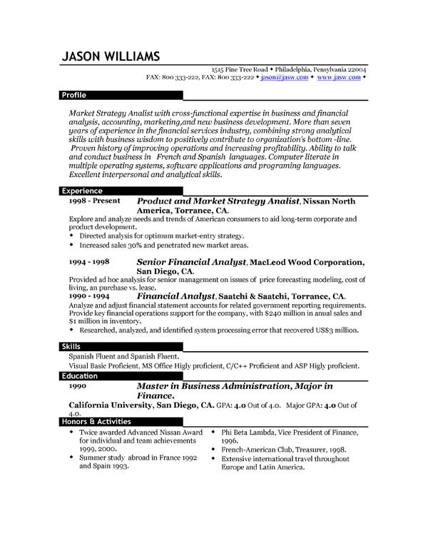 Skills Resume Format