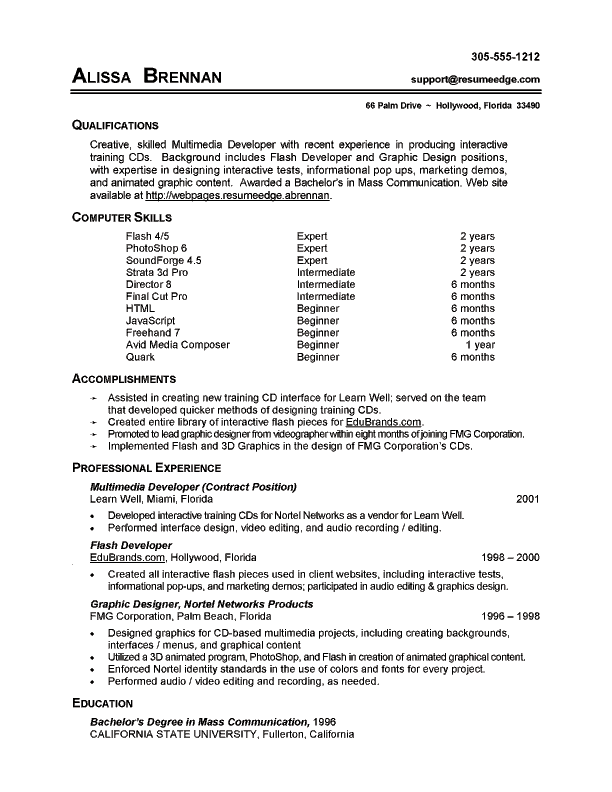 Skills Resume Format