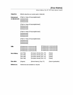 Skills Resume Template Word