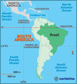 South America Amazon River Map