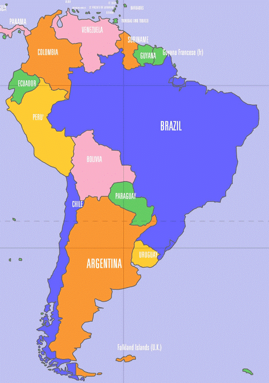 South America Amazon River Map