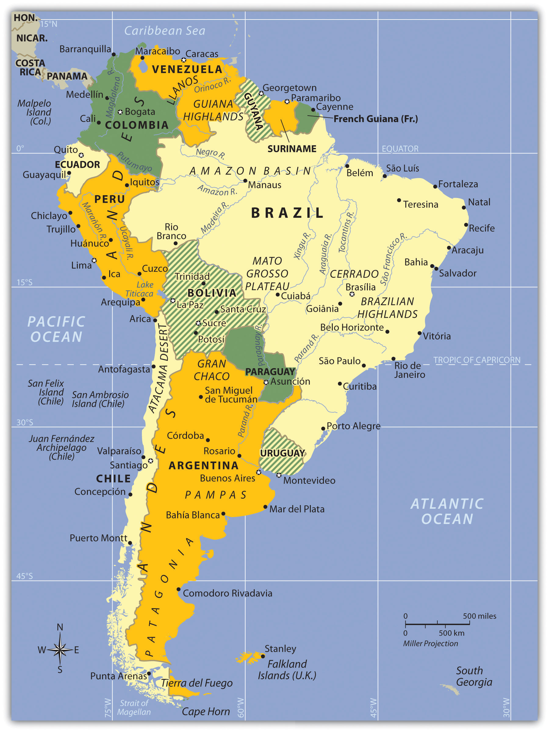 South America Amazon River Map