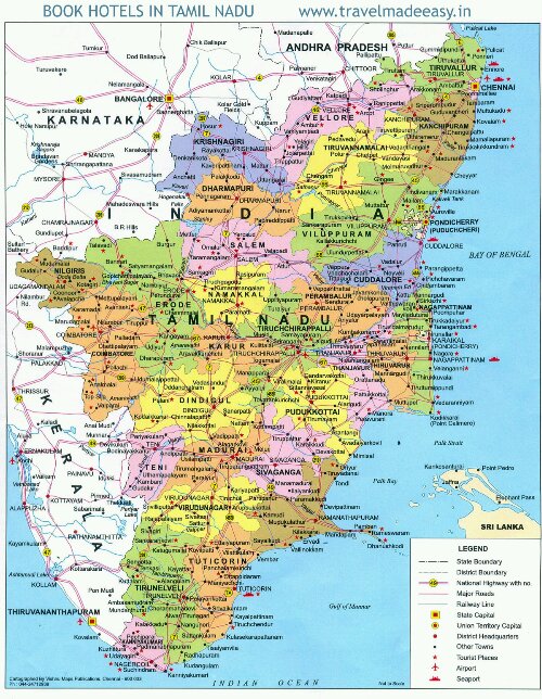 South India Map With Cities