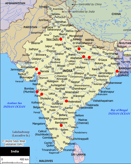 South India Map With Cities