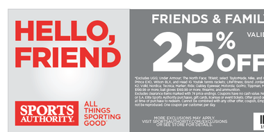 Sports Authority Coupon 25 Off 2013