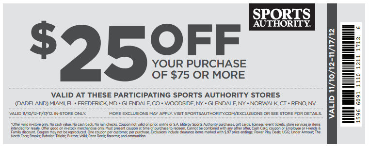 Sports Authority Printable Coupon 2013 August